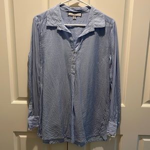 Women’s blue/white striped tunic blouse. Hilary Radley. Medium